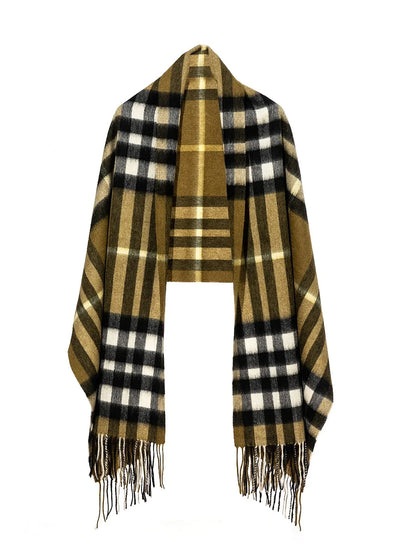Lucchi Italy Scarf DC Check Oversized Wrap 100% Pure Lambswool