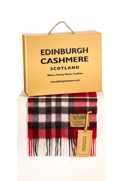 DC Check Cashmere Scarf Red
