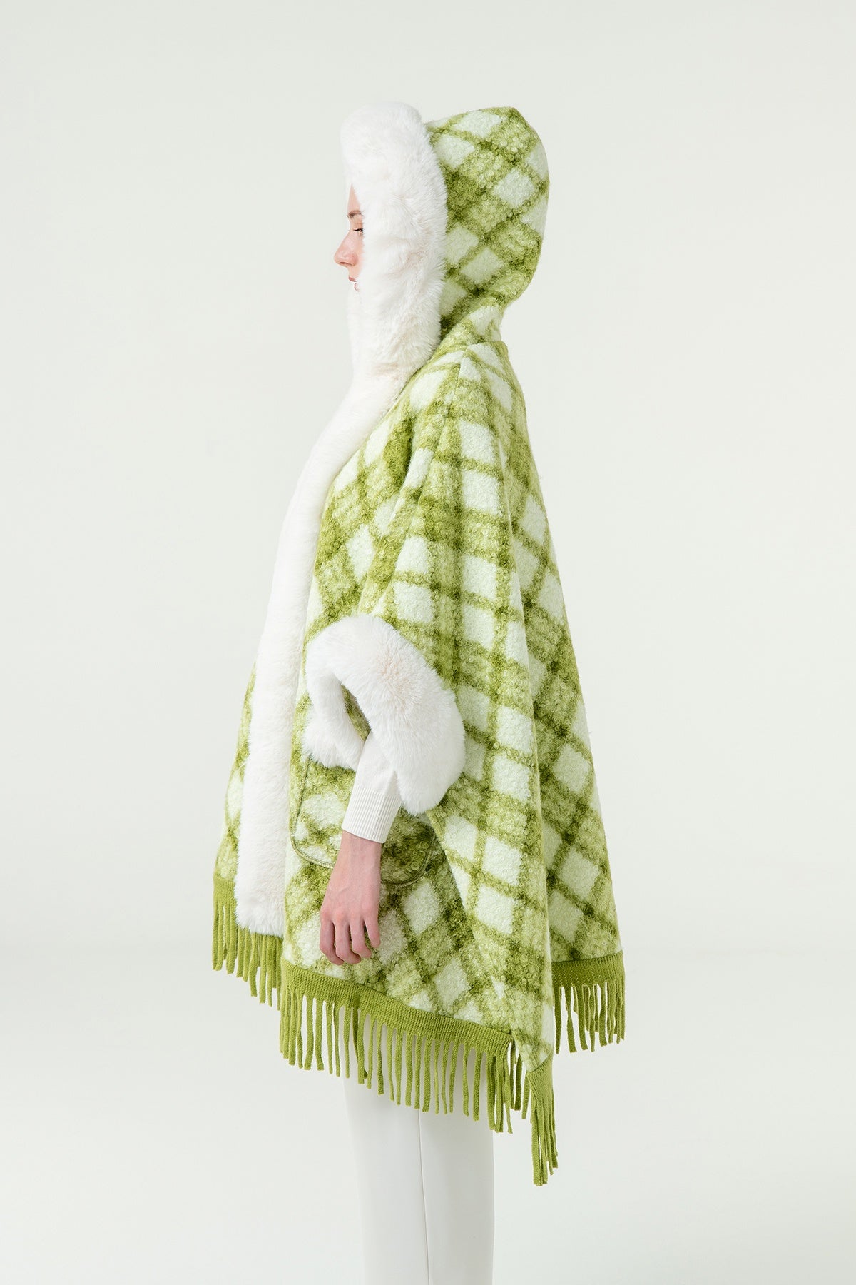 Lucchi Italy Women's Hooded Cape - Green