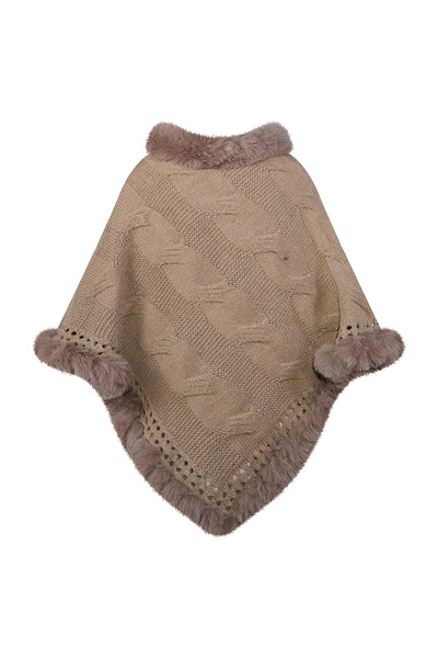 Lucchi Italy Women's Poncho - Beige