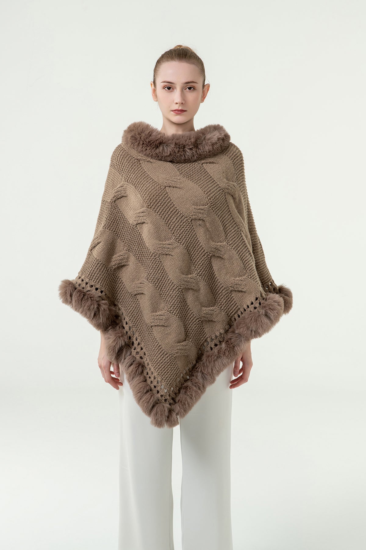 Lucchi Italy Women's Poncho - Beige