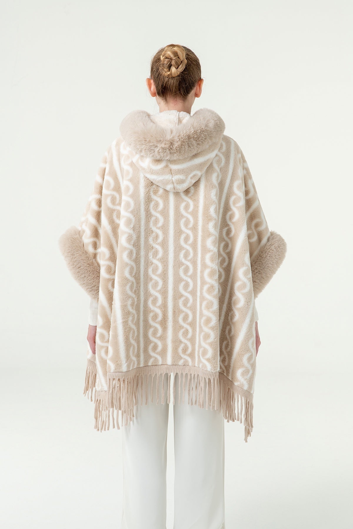 Lucchi Italy Women's Hooded Cape - Cream