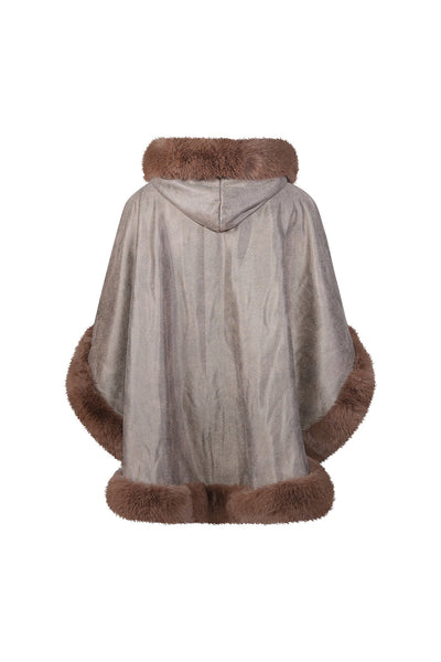 Lucchi Italy Women's Hooded Cape - Brown