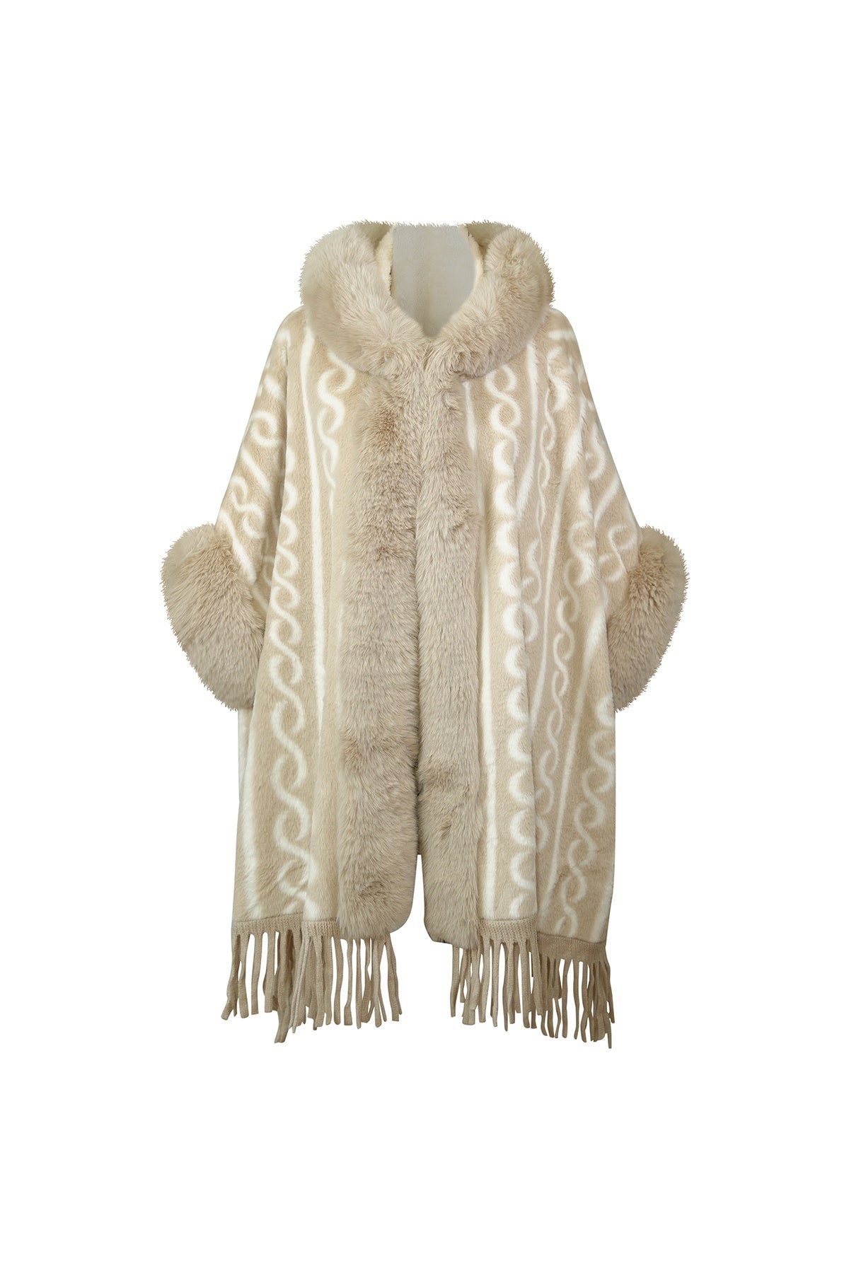 Lucchi Italy Women's Hooded Cape - Cream
