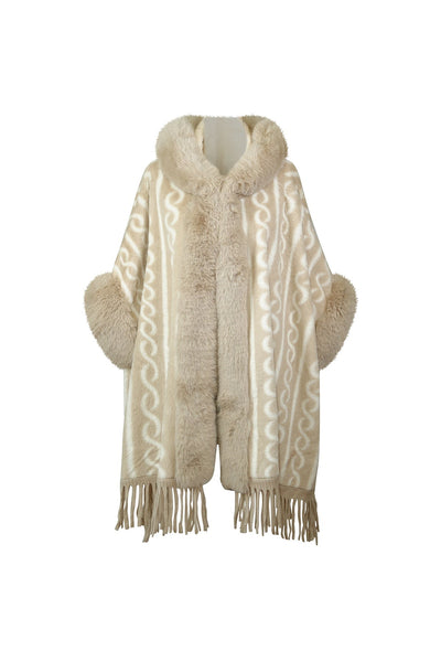 Lucchi Italy Women's Hooded Cape - Cream