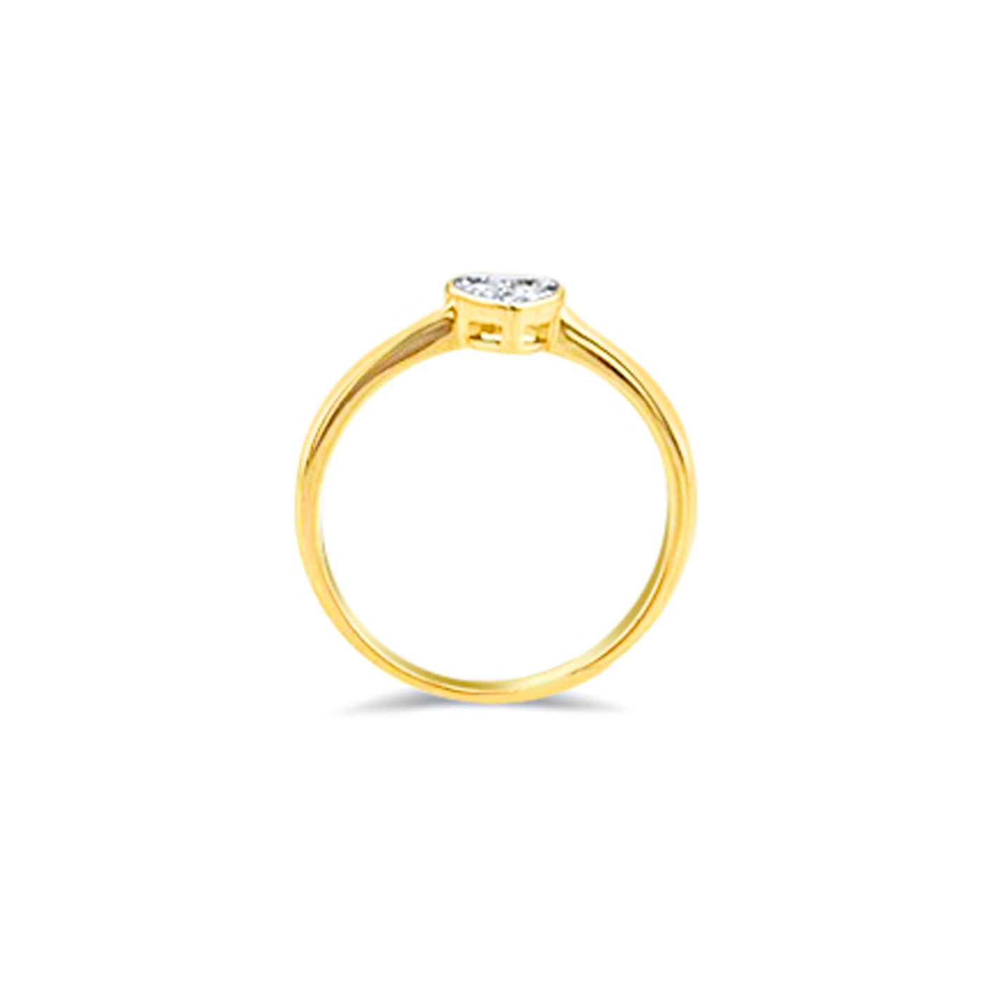 Lucchi Italy 18k White and Yellow Gold with Diamond - Ring Style 55 (Size 14)