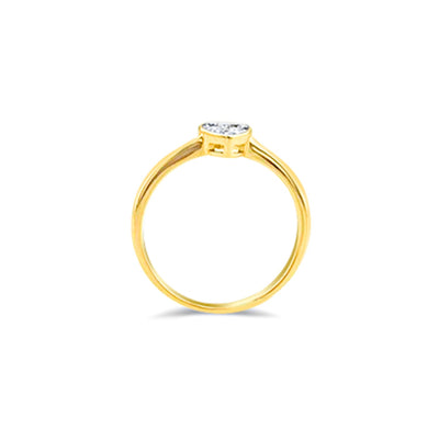 Lucchi Italy 18k White and Yellow Gold with Diamond - Ring Style 55 (Size 14)