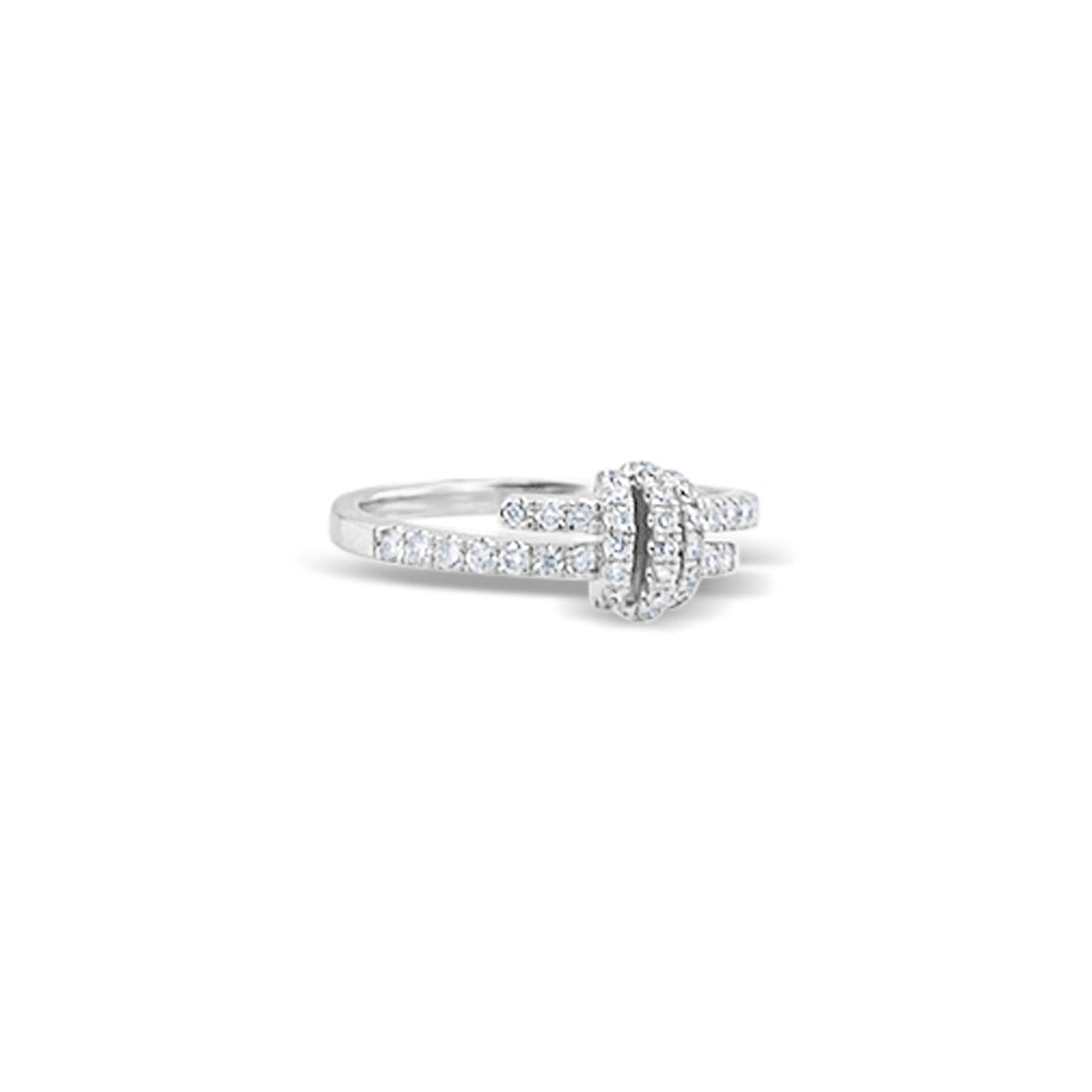 Lucchi Italy 18k White Gold with Diamond - Ring Style 46 (Size 14)