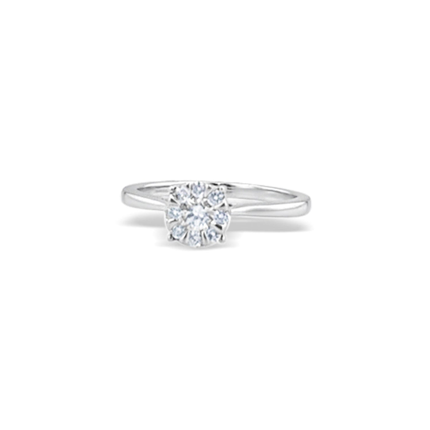 Lucchi Italy 18k White Gold with Diamond - Ring Style 33 (Size 14)