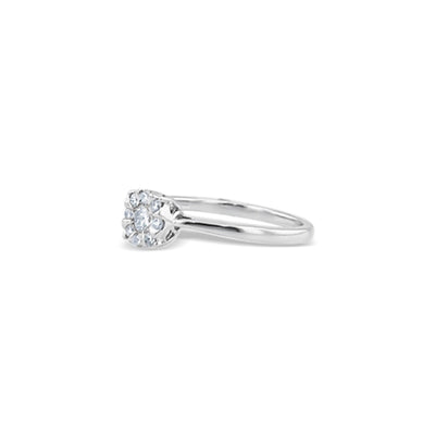 Lucchi Italy 18k White Gold with Diamond - Ring Style 33 (Size 14)