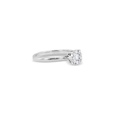 Lucchi Italy 18k White Gold with Diamond - Ring Style 33 (Size 14)