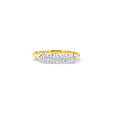 Lucchi Italy 18k White and Yellow Gold with Diamond - Ring Style 53 (Size 14)
