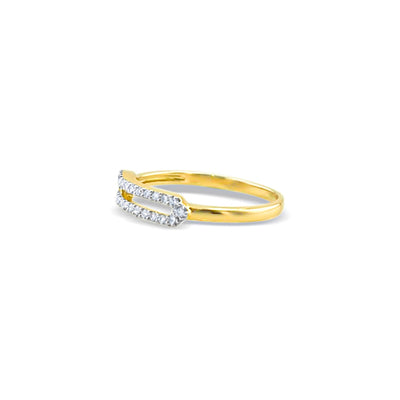 Lucchi Italy 18k White and Yellow Gold with Diamond - Ring Style 53 (Size 14)