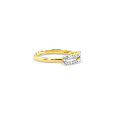 Lucchi Italy 18k White and Yellow Gold with Diamond - Ring Style 53 (Size 14)