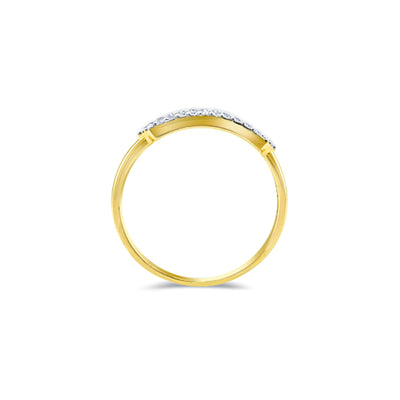 Lucchi Italy 18k White and Yellow Gold with Diamond - Ring Style 53 (Size 14)