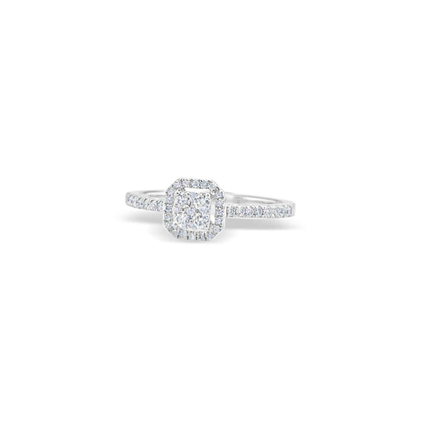 Lucchi Italy 18k White Gold with Diamond - Ring Style 48 (Size 14)