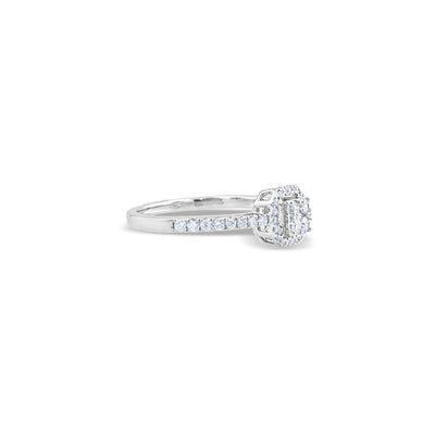 Lucchi Italy 18k White Gold with Diamond - Ring Style 48 (Size 14)