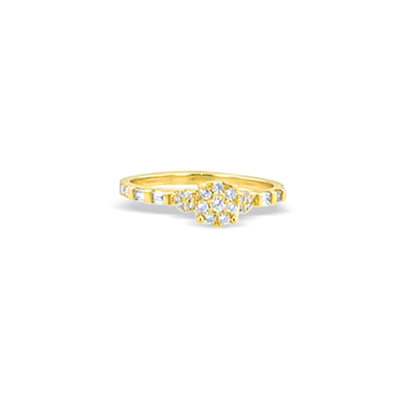 Lucchi Italy 18k White & Yellow Gold with Diamond - Ring Style 57 (Size 14)