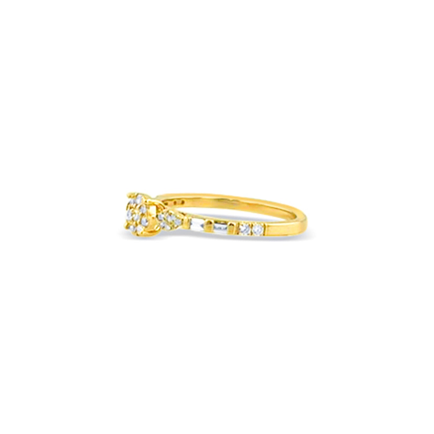 Lucchi Italy 18k White & Yellow Gold with Diamond - Ring Style 57 (Size 14)
