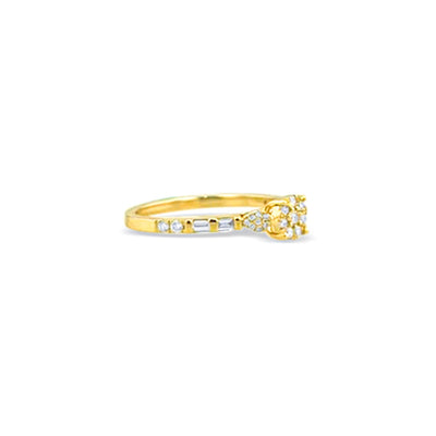 Lucchi Italy 18k White & Yellow Gold with Diamond - Ring Style 57 (Size 14)