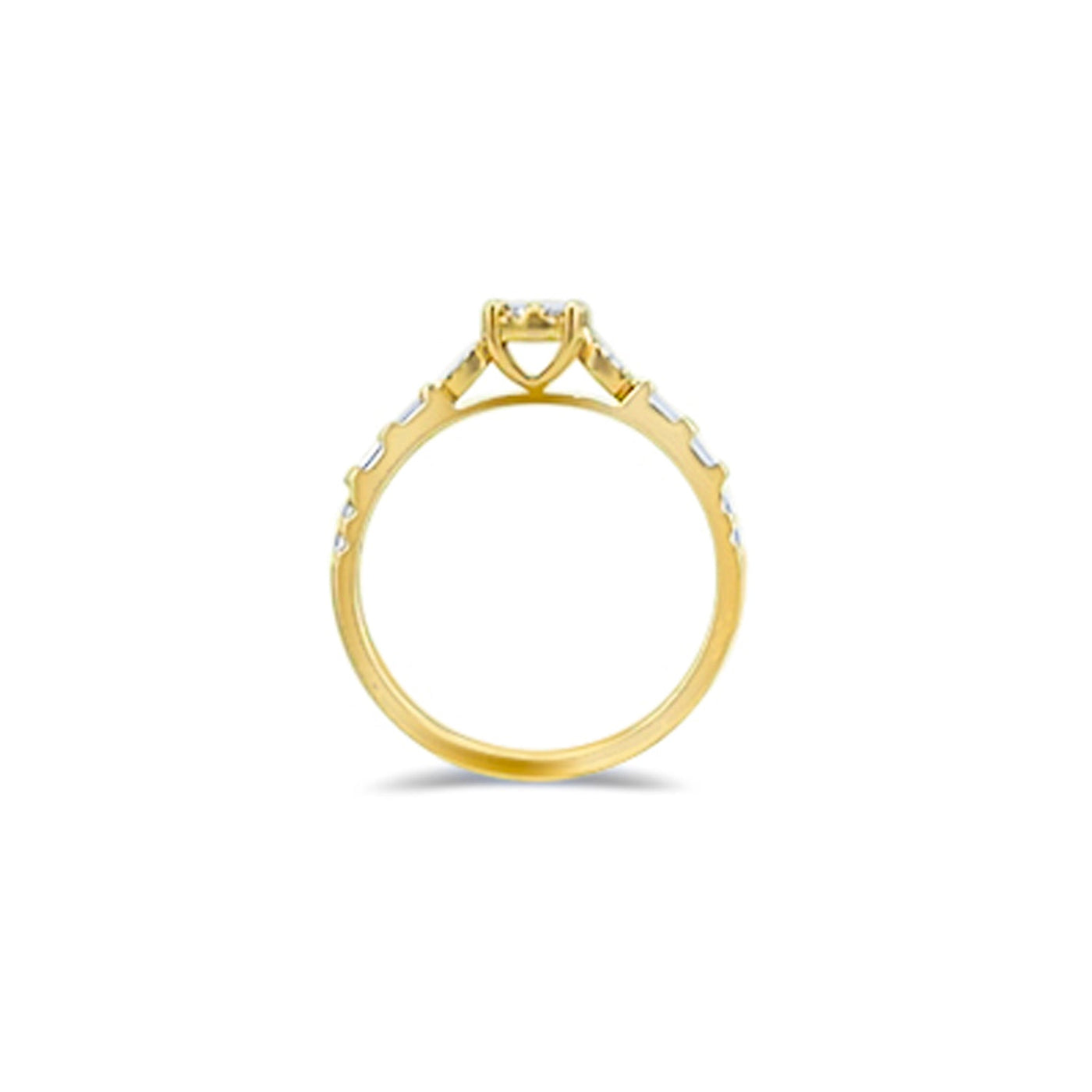 Lucchi Italy 18k White & Yellow Gold with Diamond - Ring Style 57 (Size 14)