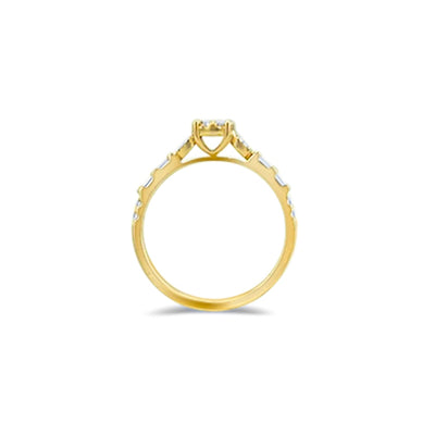 Lucchi Italy 18k White & Yellow Gold with Diamond - Ring Style 57 (Size 14)