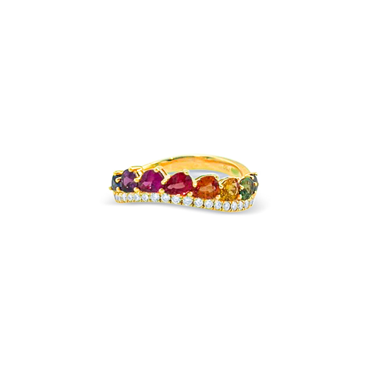 Lucchi Italy 18k White and Yellow Gold with Diamond - Ring Style 40 (Size 13)