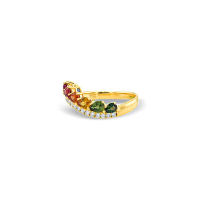 Lucchi Italy 18k White and Yellow Gold with Diamond - Ring Style 40 (Size 13)