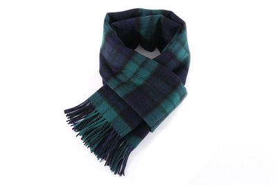 Lucchi Italy Black Watch Stole 100% Pure Lambswool