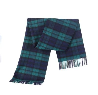 Lucchi Italy Black Watch Stole 100% Pure Lambswool