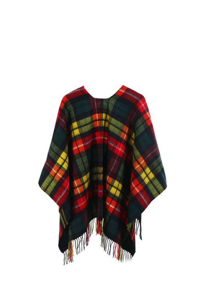 Lucchi Italy Tartan Cape Lambswool Poncho Buchanan 100% Pure Lambswool