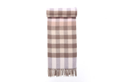 Lucchi Italy Pink Check Cape 100% Pure Lambswool