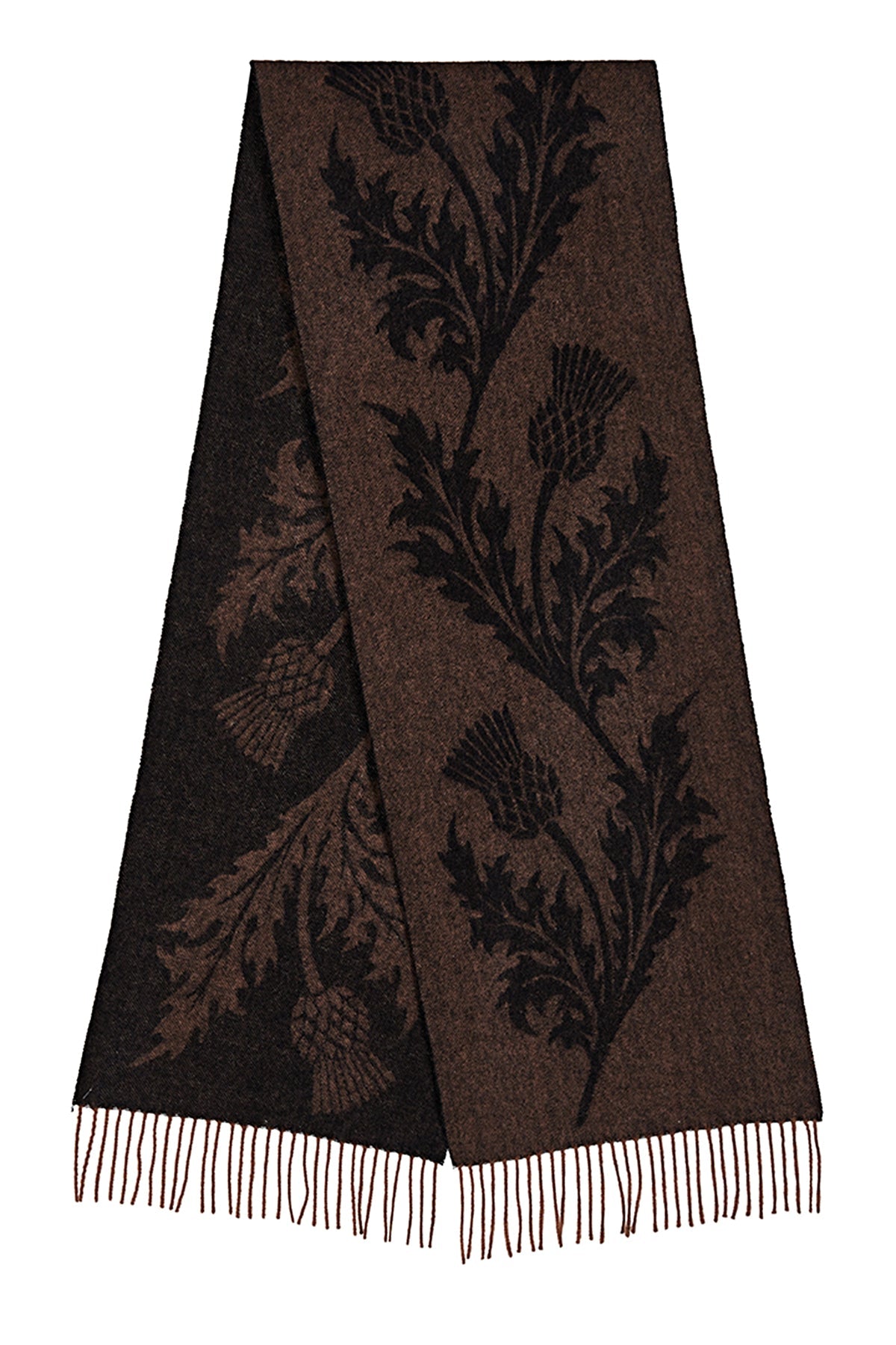 Lucchi Italy Scarf Single Thistle Brown 100% Pure Lambswool