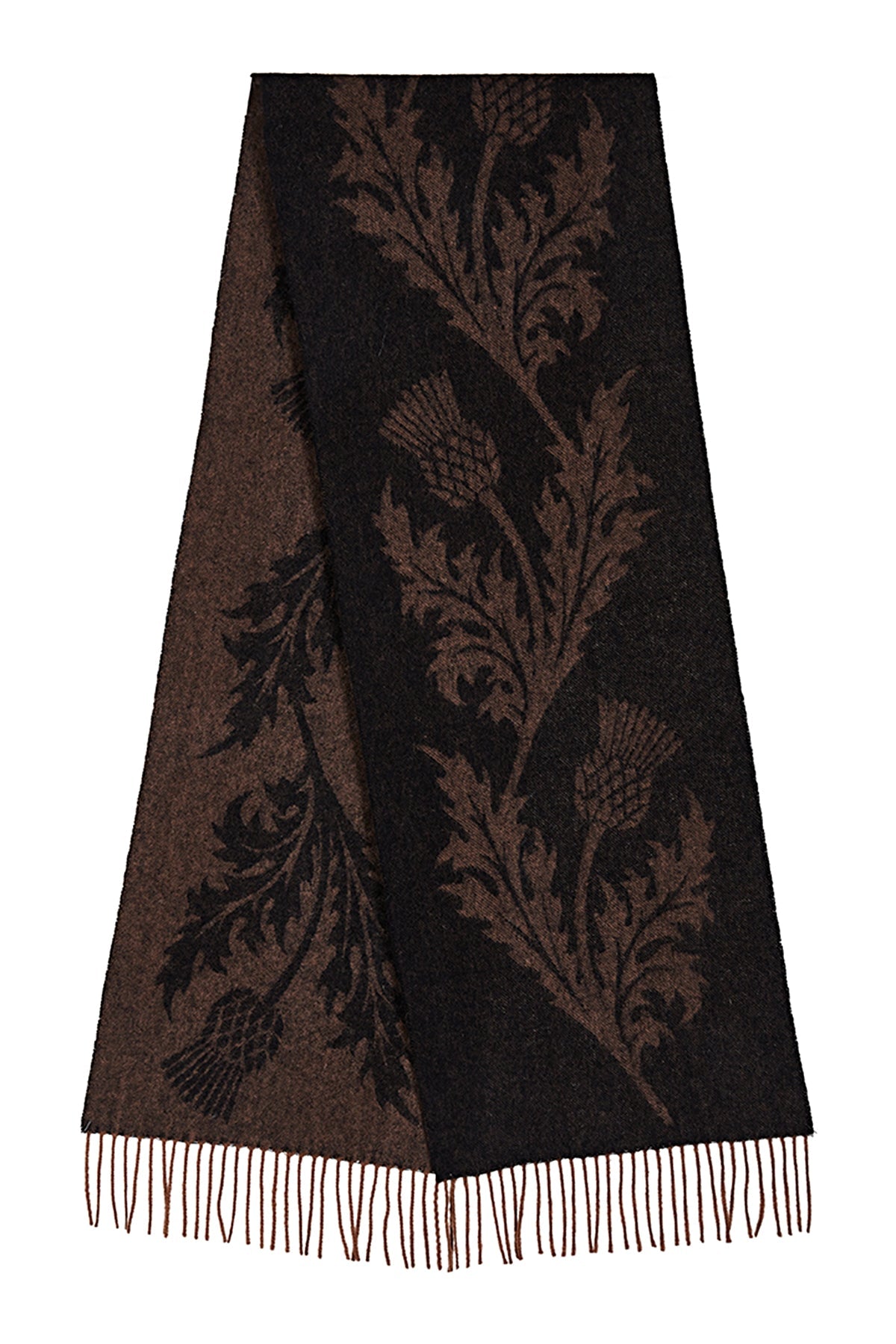 Lucchi Italy Scarf Single Thistle Brown 100% Pure Lambswool