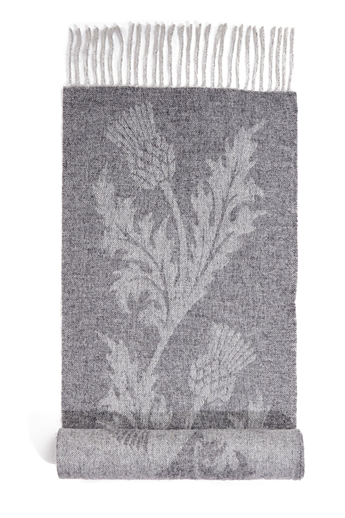 Lucchi Italy Scarf Single Thistle Grey 100% Pure Lambswool