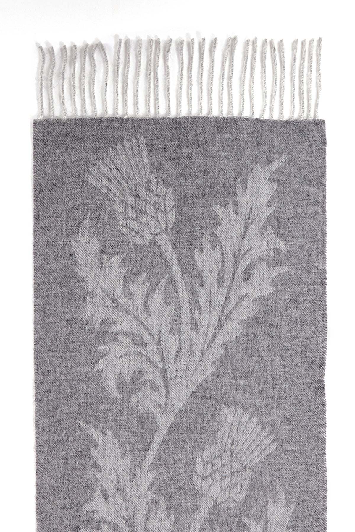 Lucchi Italy Scarf Single Thistle Grey 100% Pure Lambswool