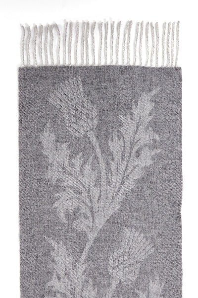 Lucchi Italy Scarf Single Thistle Grey 100% Pure Lambswool