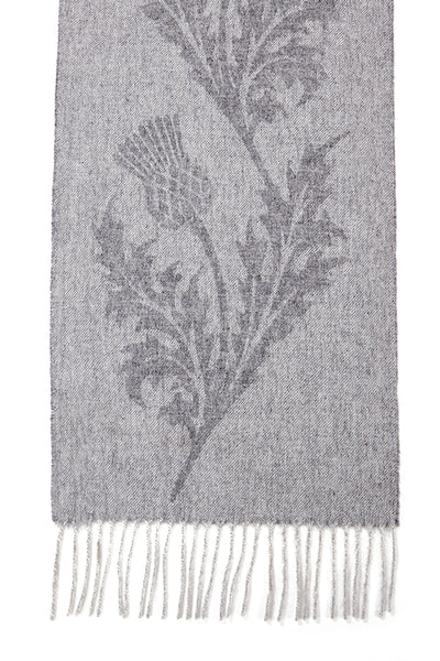 Lucchi Italy Scarf Single Thistle Grey 100% Pure Lambswool