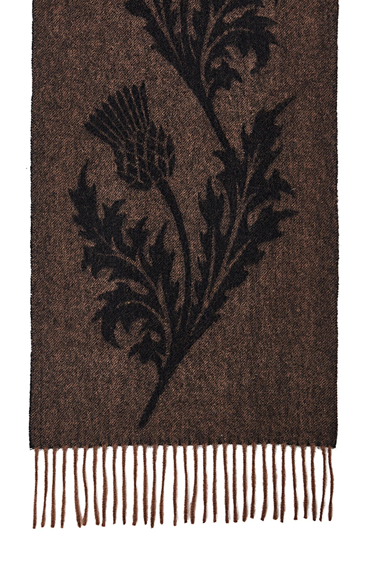 Lucchi Italy Scarf Single Thistle Brown 100% Pure Lambswool