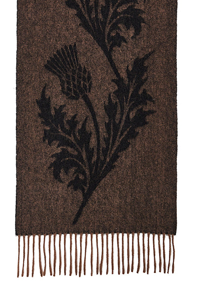 Lucchi Italy Scarf Single Thistle Brown 100% Pure Lambswool