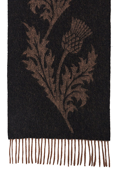Lucchi Italy Scarf Single Thistle Brown 100% Pure Lambswool