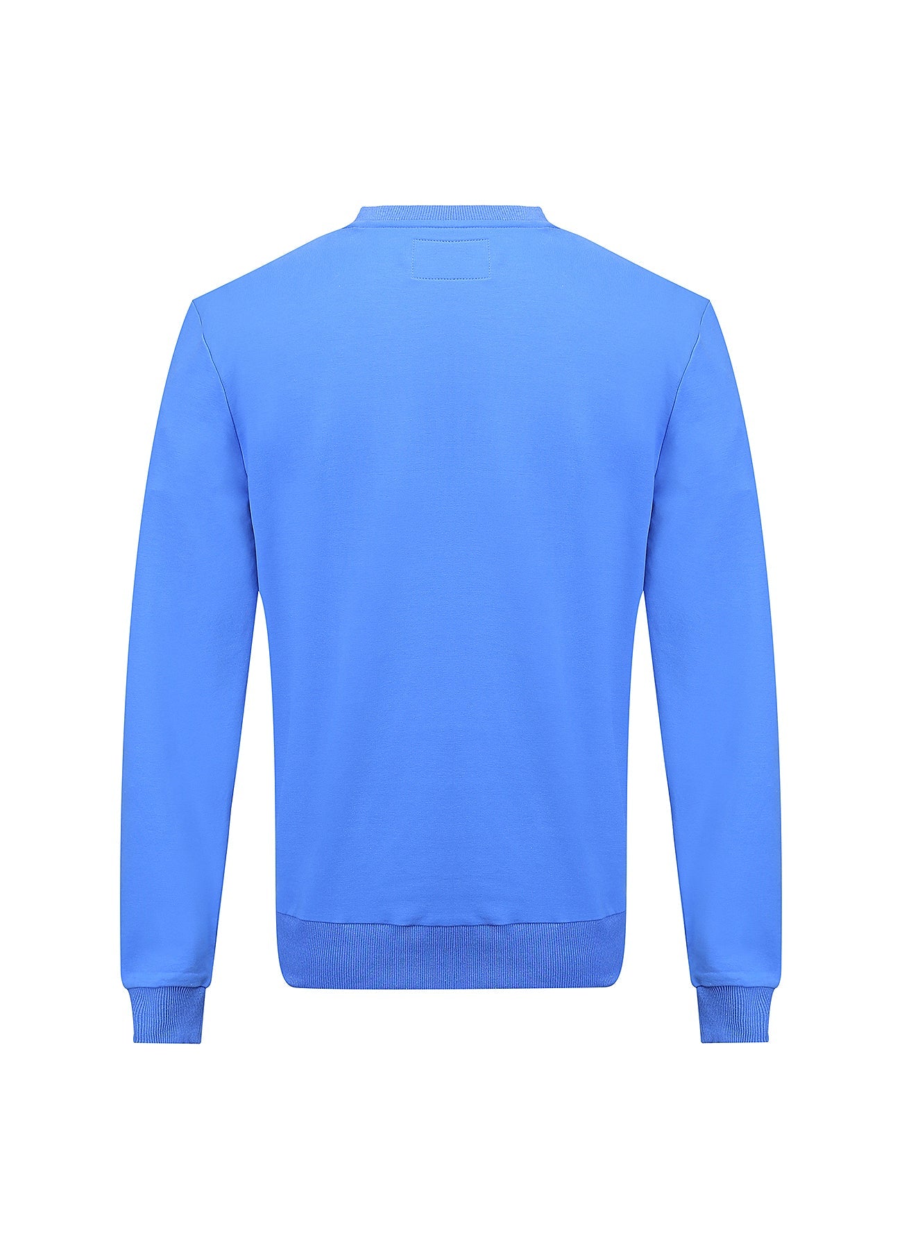 Lucchi Italy Embroidery Blue Cotton Sweatshirt With Small Logo