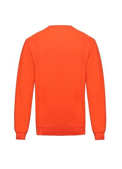 Lucchi Italy Embroidery Orange Cotton Sweatshirt With Small Logo