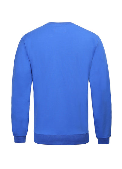 Lucchi Italy Embroidery Blue Cotton Sweatshirt With Big Logo