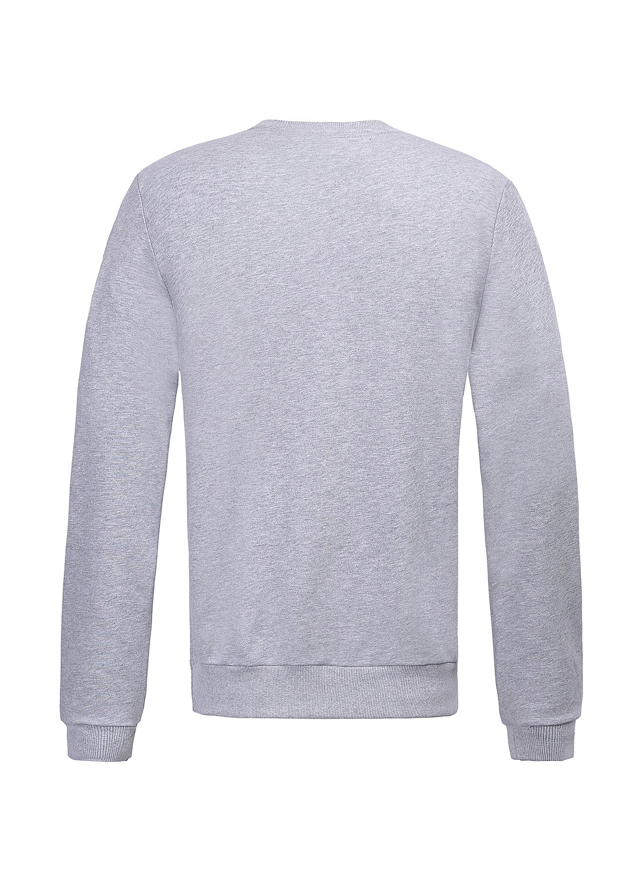 Lucchi Italy Embroidery Light Grey Cotton Sweatshirt With Big Logo