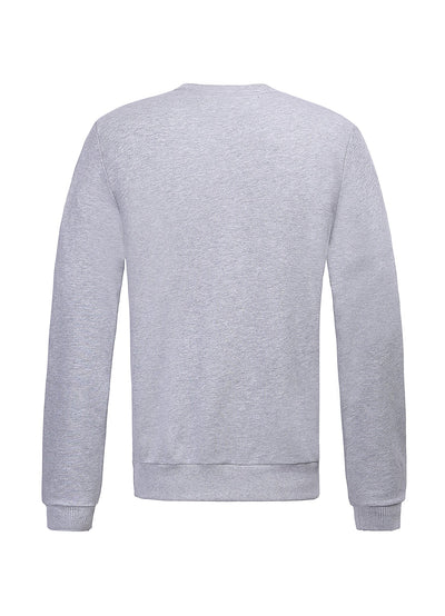 Lucchi Italy Embroidery Light Grey Cotton Sweatshirt With Big Logo