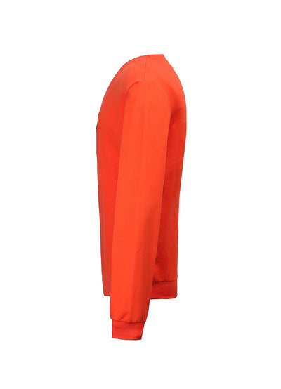 Lucchi Italy Embroidery Orange Cotton Sweatshirt With Big Logo