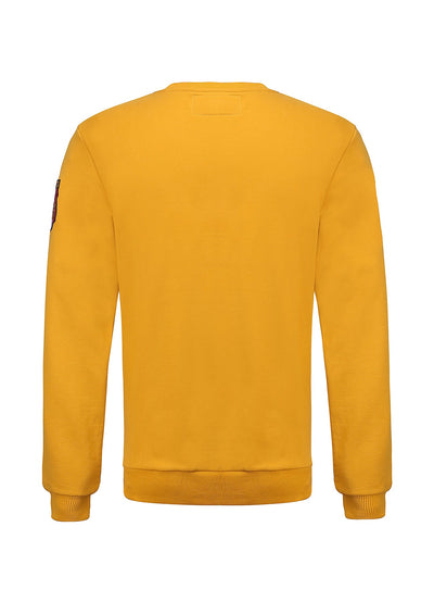 Lucchi Italy Embroidery Yellow Cotton Sweatshirt With Big Logo