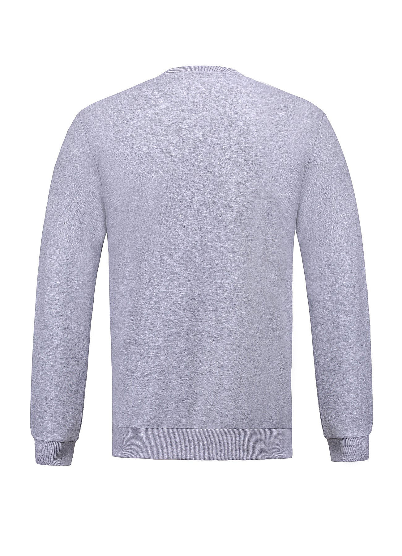 Lucchi Italy Embroidery Light Grey Cotton Sweatshirt With Big Logo