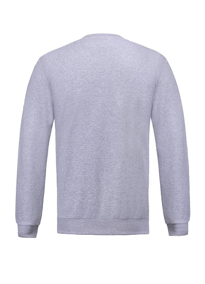 Lucchi Italy Embroidery Light Grey Cotton Sweatshirt With Big Logo